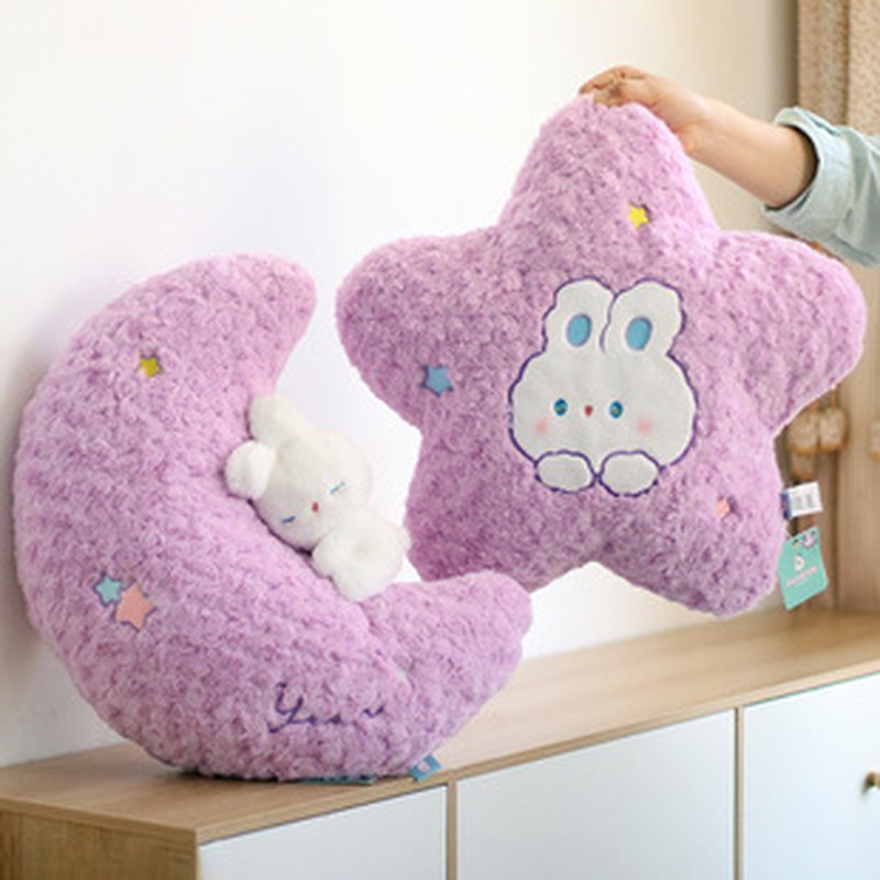 星月抱枕毛绒靠垫沙发办公